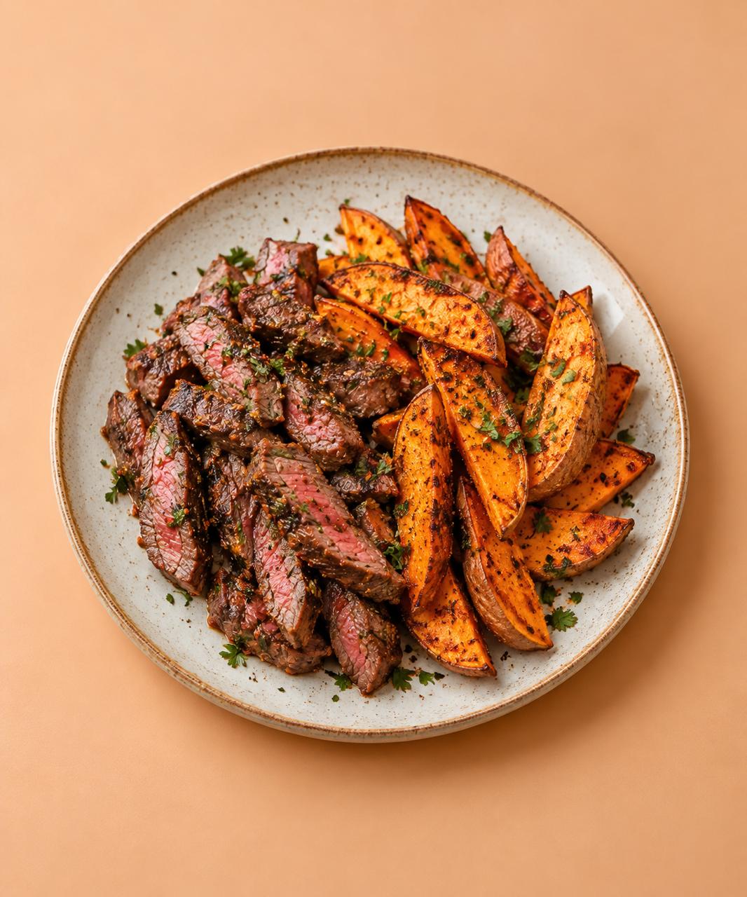 Steak Strips & Sweet Potato Wedges