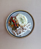 Chicken Strips Parmesan Mash & Veggies