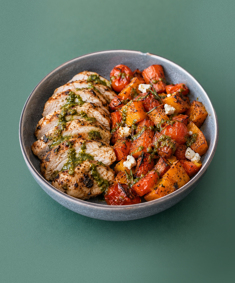 Creamy Basil Chicken Breast & Veggies