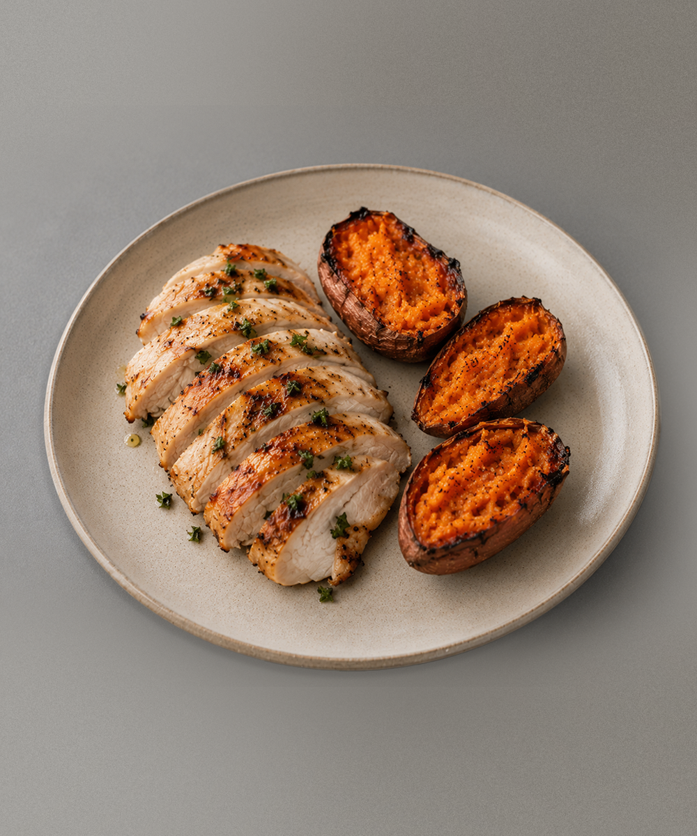 Roast Chicken Breast & Baked Sweet Potato